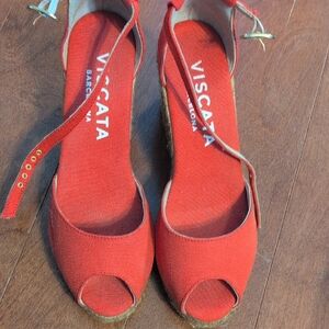 Women's Red Espadrille Wedges
